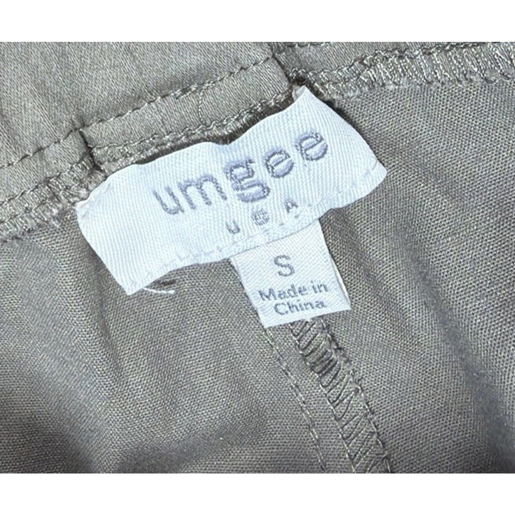 Umgee Denim Green Raw Edge Flair Pants Size Small