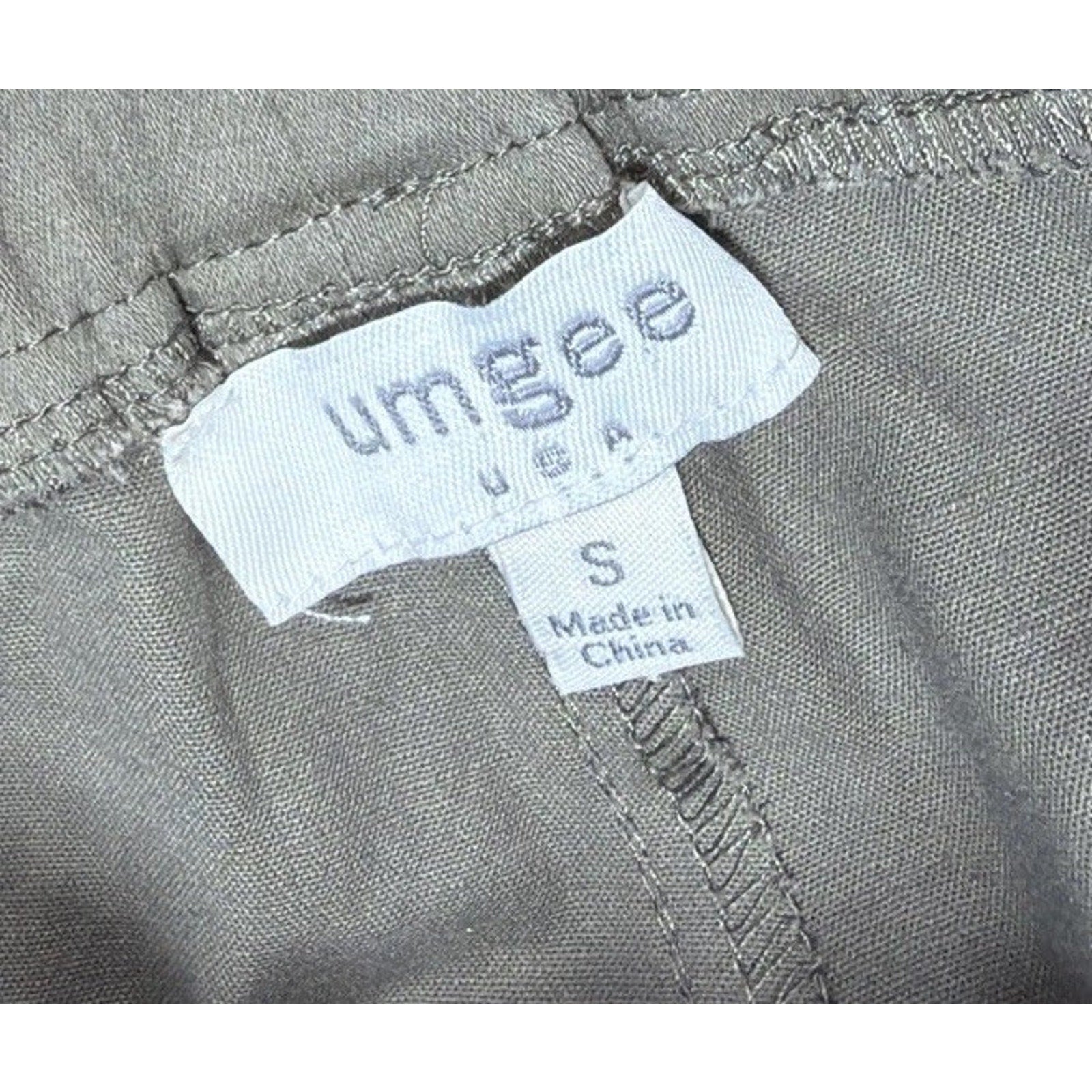 Umgee Denim Green Raw Edge Flair Pants Size Small