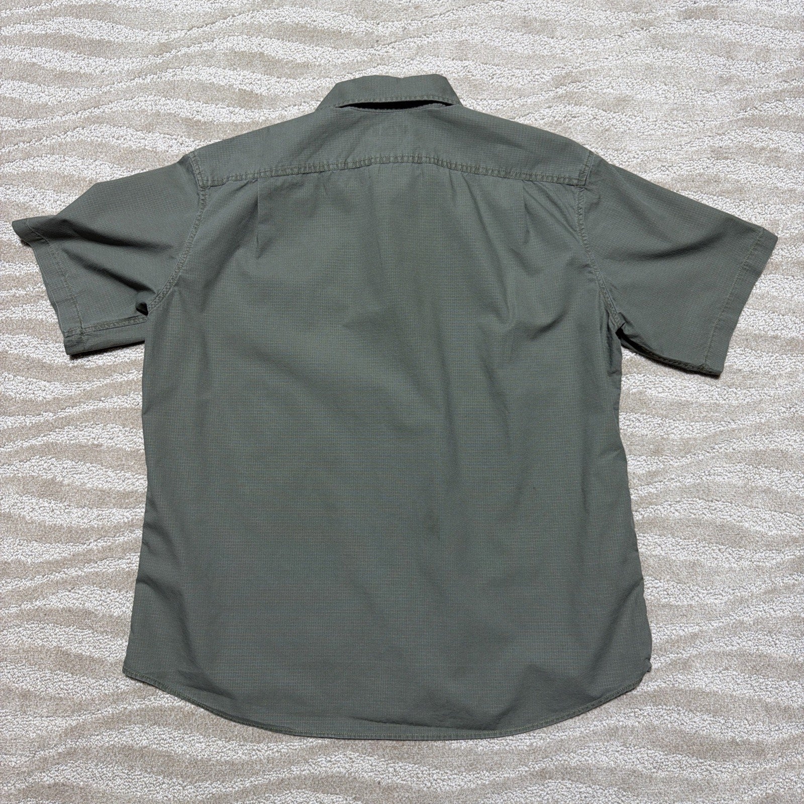 Eddie Bauer Men's 100% Cotton Outdoor Utility Short Sleeve Shirt Size XL Green