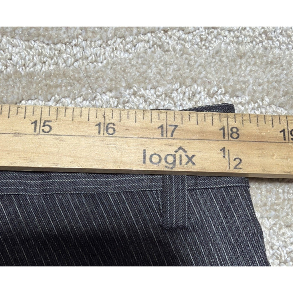 Banana Republic Mens Wool Blend Brown Blue Pinstriped Dress Pants 36x32