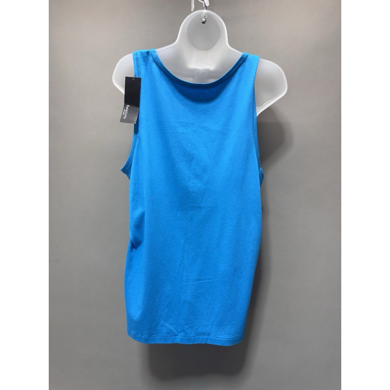 NWT Relativity Tank Top XL Blue Sleeveless Pocket Casual Stretch Knit Women