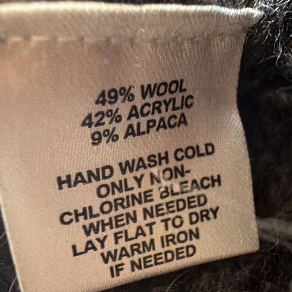 Ann Taylor LOFT Cardigan XS Petite Brown Wool Alpaca Chunky Knit Short Sleeve
