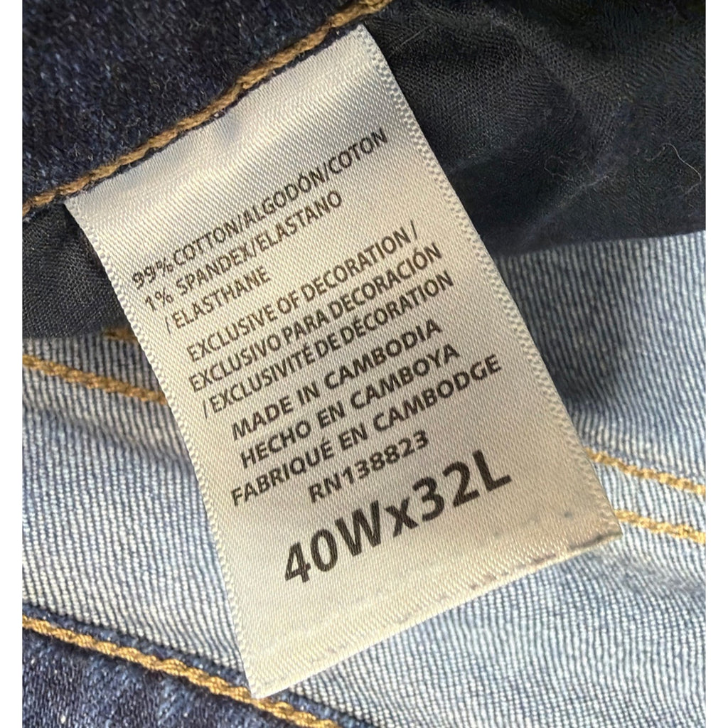 Brothers & Sons Jeans Mens 40x32 Slim Straight Blue Denim Pants Casual