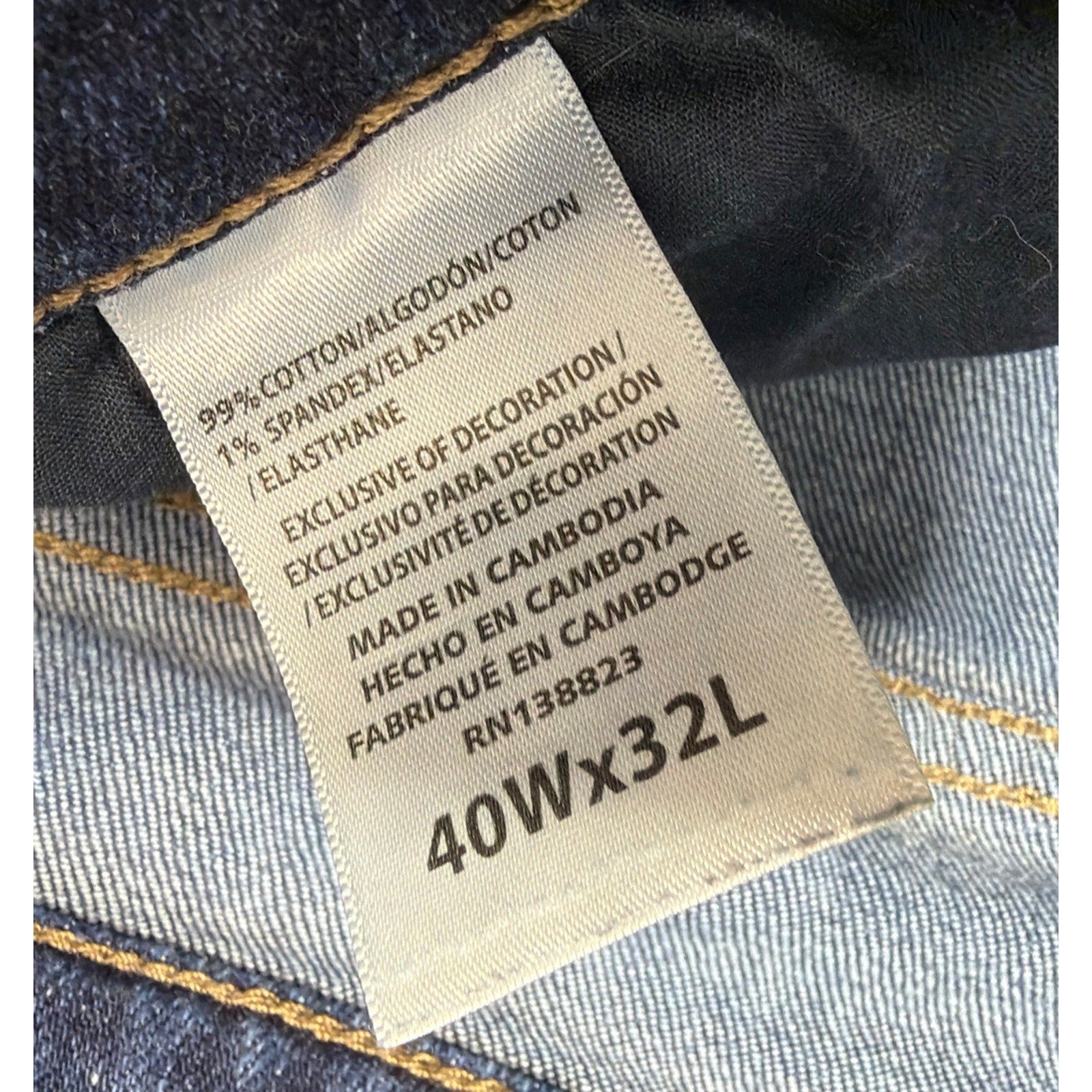 Brothers & Sons Jeans Mens 40x32 Slim Straight Blue Denim Pants Casual