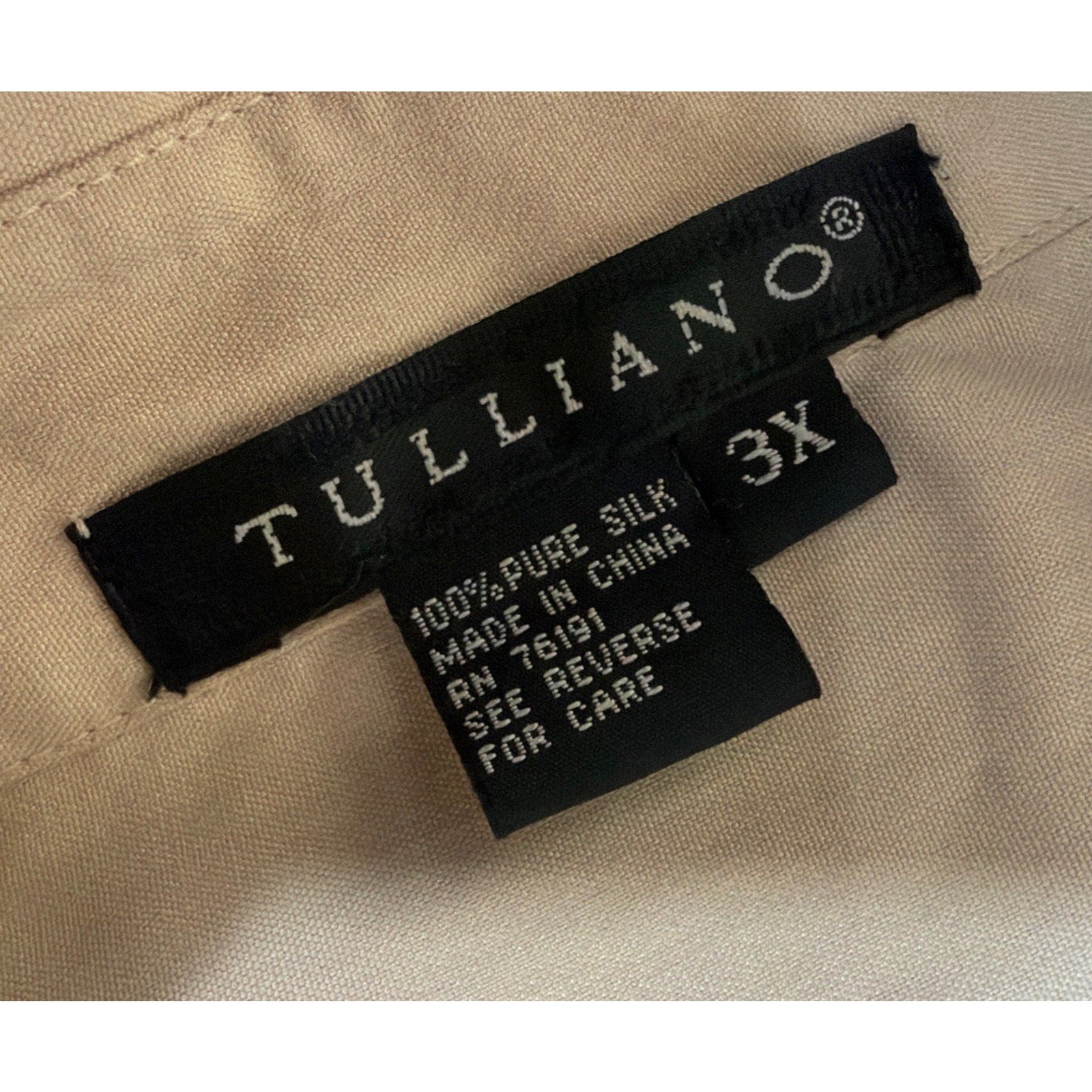 Tulliano 100% Pure Silk Sand Button Front Shirt Menswear Bg3X Luxury Pocket NWT