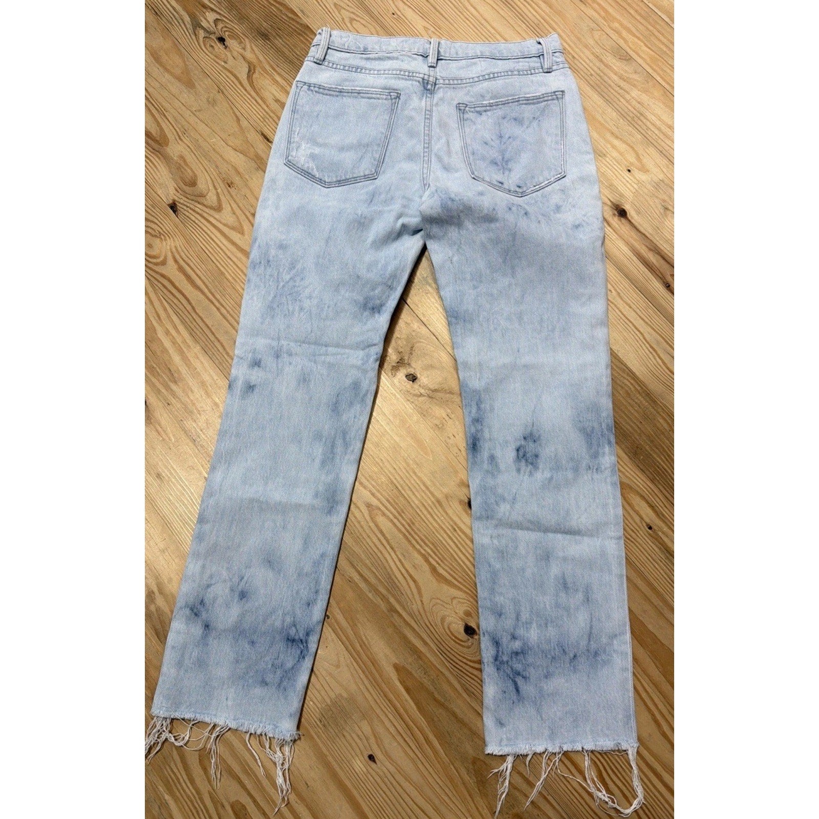 FRAME Le High Tie-Dye Straight-Leg Jeans in Cloud Size 25