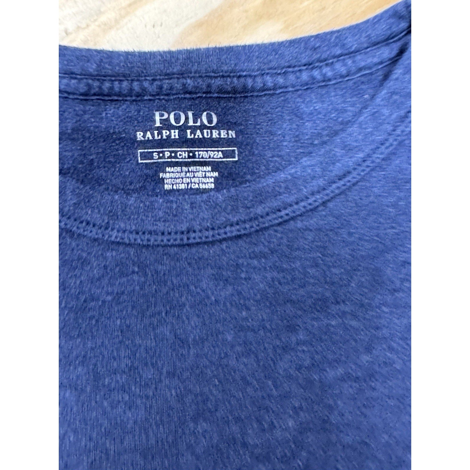 POLO RALPH LAUREN Spa Terry Navy Blue Crewneck Pullover Sweatshirt Men’s Size S