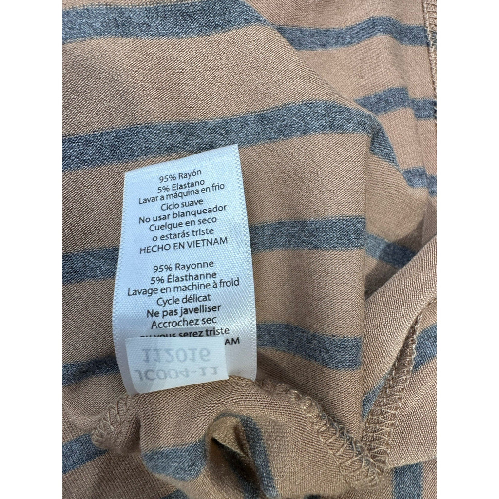 Lularoe Julia Dress Brown Blue Stripes 20's Style Women’s Size Medium NWT