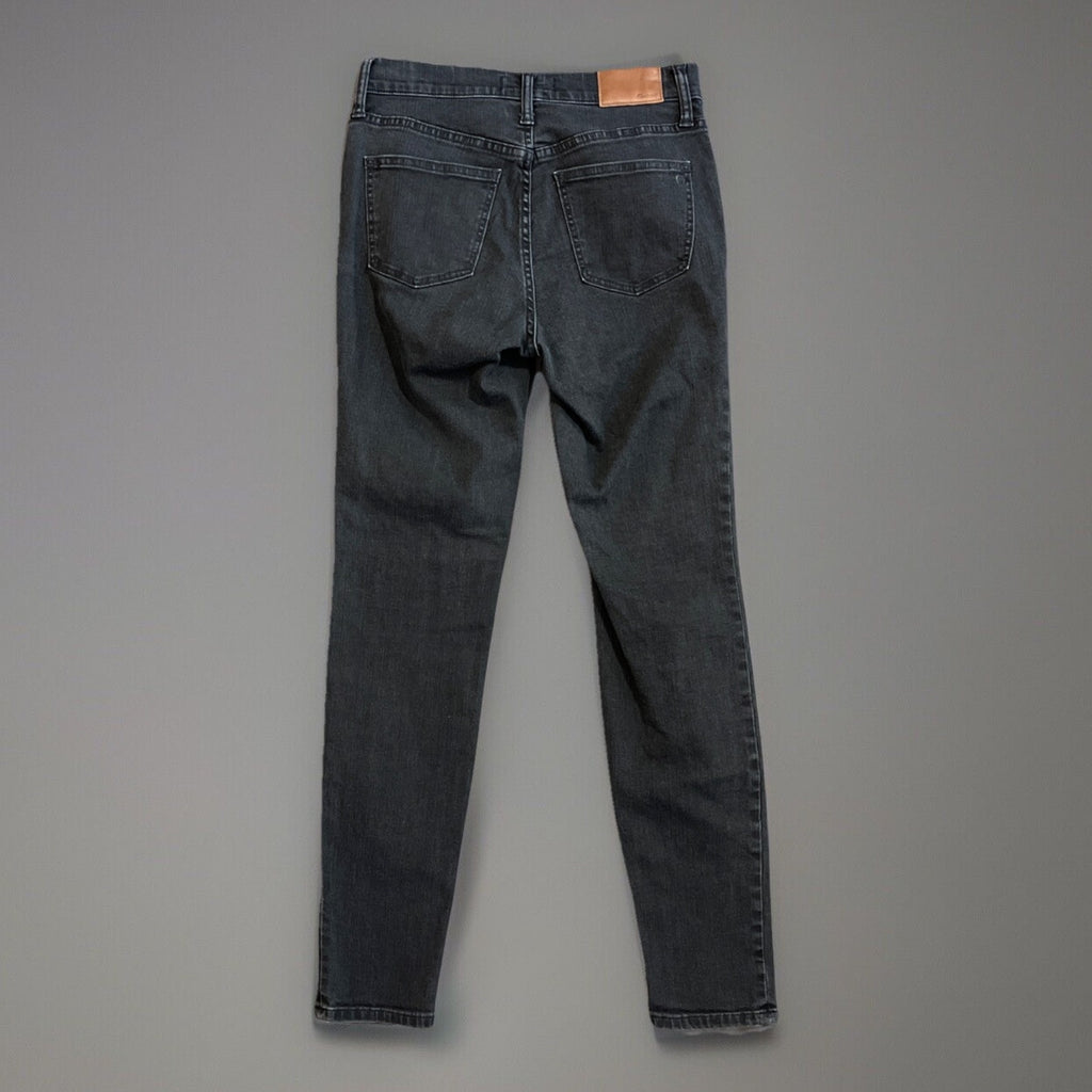 Madewell 9" High Rise Skinny Stretch Jeans Women Size 27 27X28 Faded Black/Grey