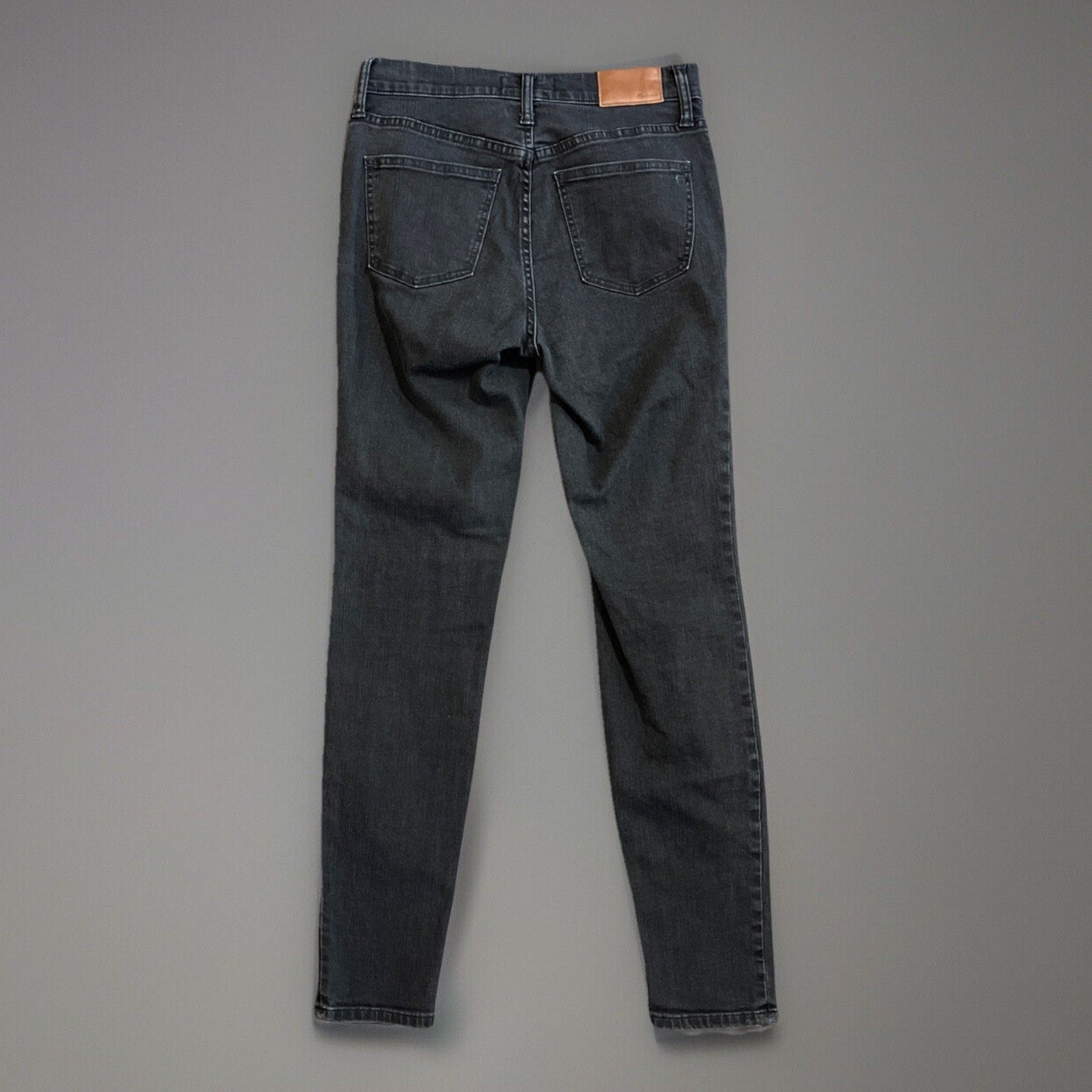 Madewell 9" High Rise Skinny Stretch Jeans Women Size 27 27X28 Faded Black/Grey