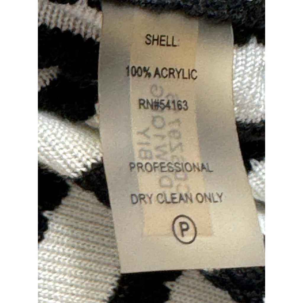 Calvin Klein Women’s Dress Medium Black White Sweater Dress Knee Length Striped