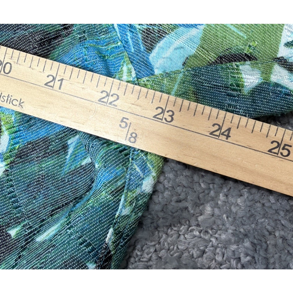 Women’s Chico's Snap Front Jacket Tropical Print Size 3 XL Blues & Greens