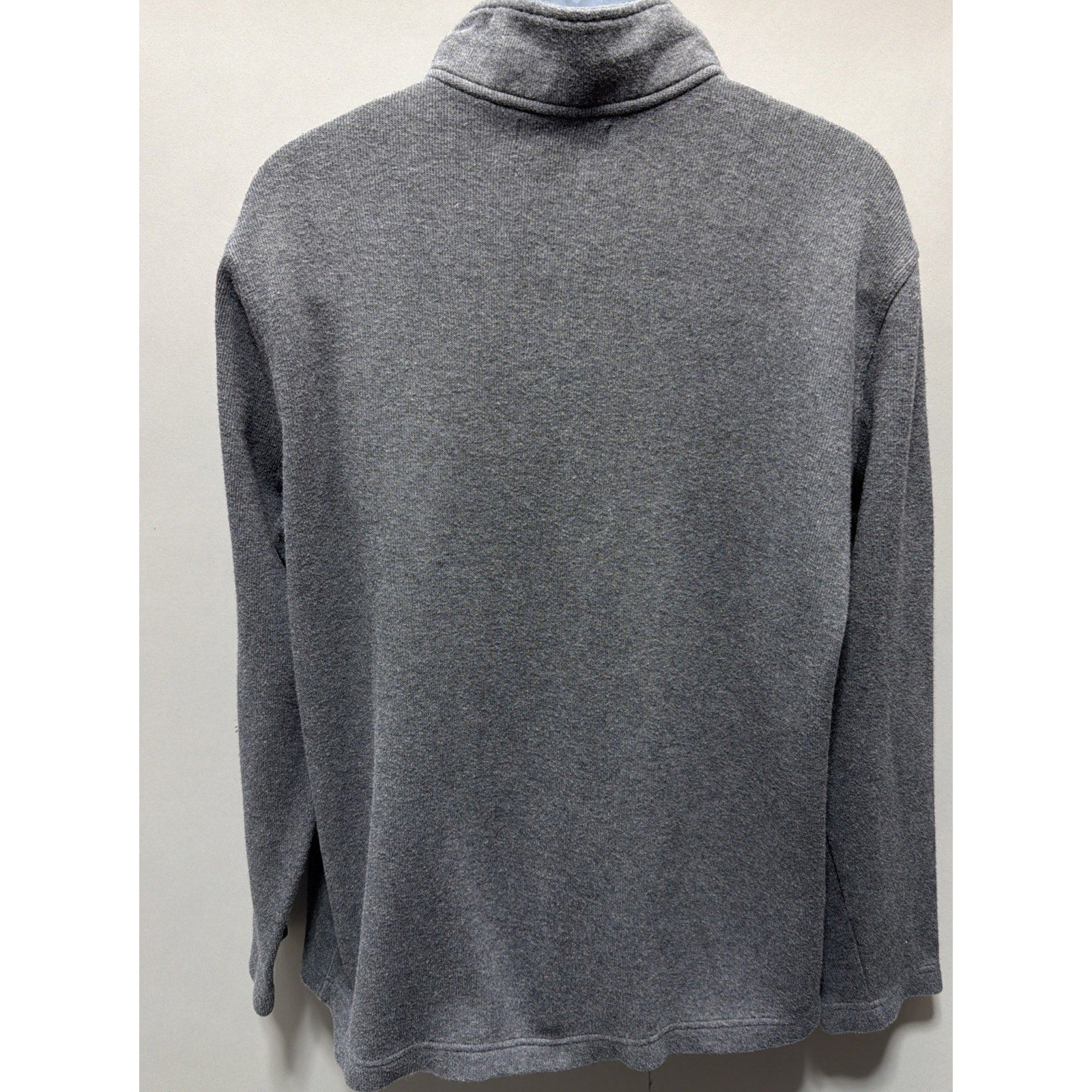 Lachlan Sweater Mens Large Gray Cotton British Inspired Pullover Quarter Zip