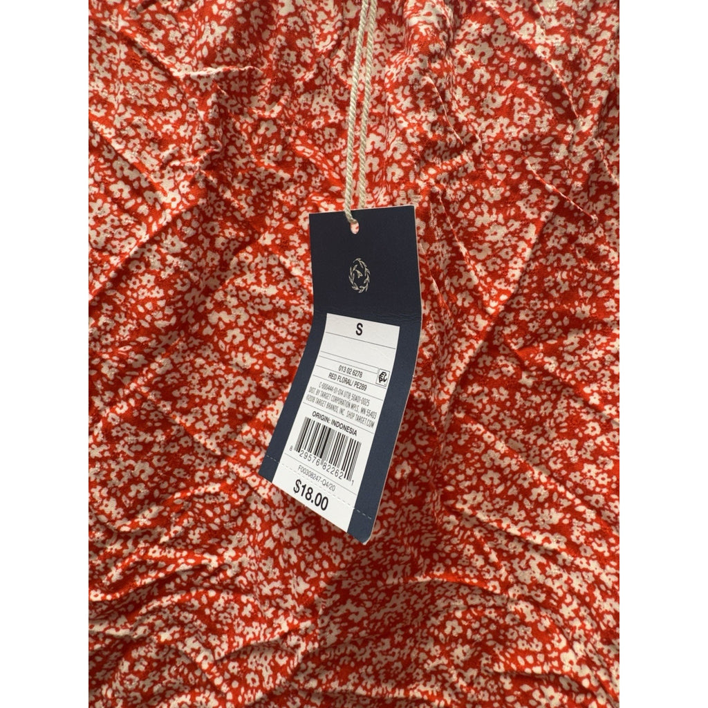 NEW Universal Thread Women's Floral Short Sleeve Button-Down Blouse Size Small
