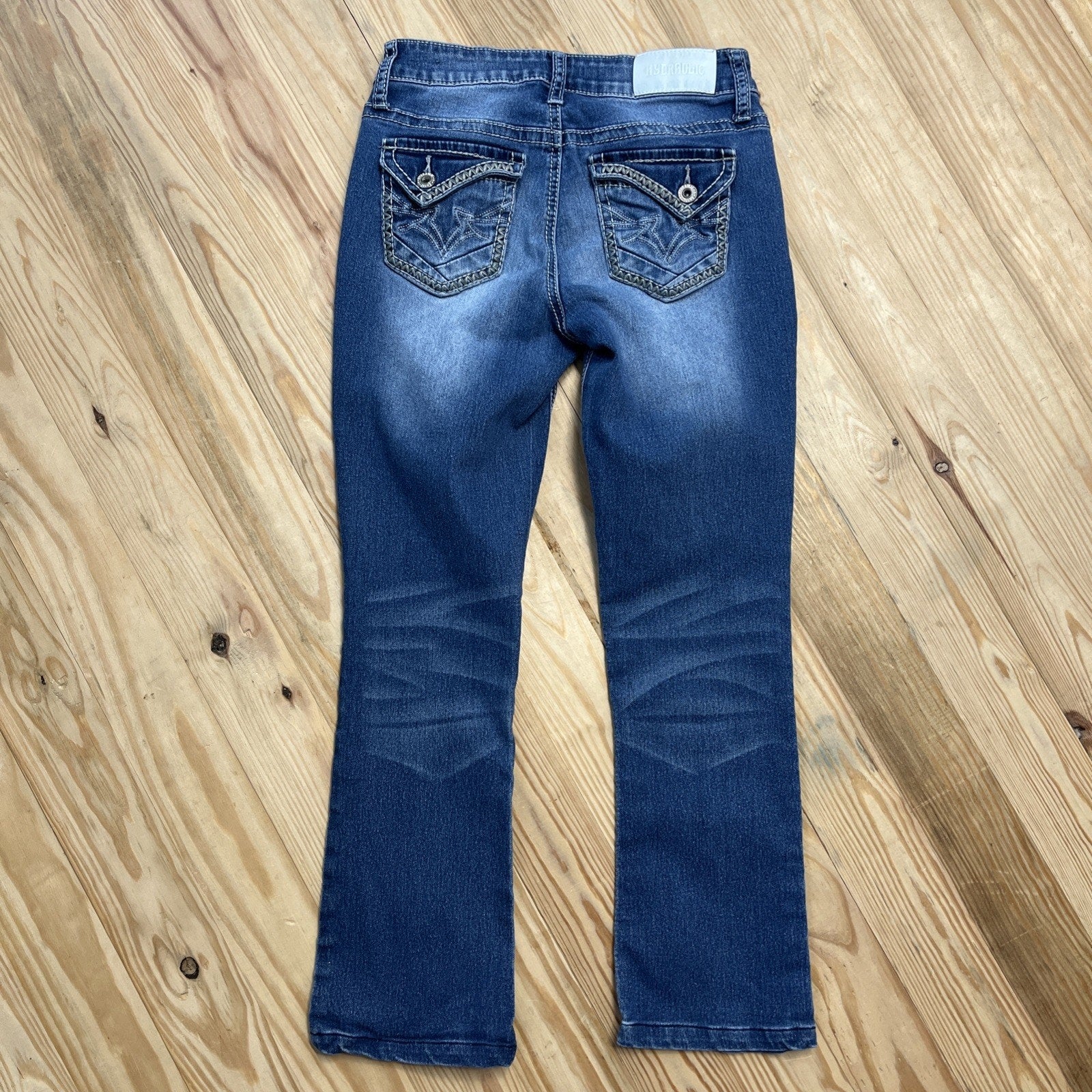 Hydraulic Lola Curvy Micro Boot Womens 5 Jeans Embroidered Pockets 26x26