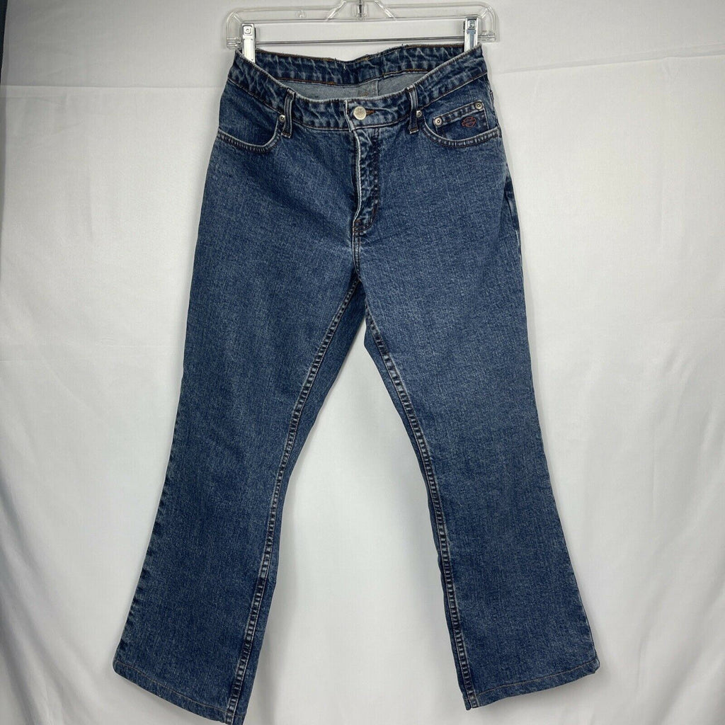 Harley Davidson Embellished Stretch Mid Rise Boot Cut Jeans Size 8P