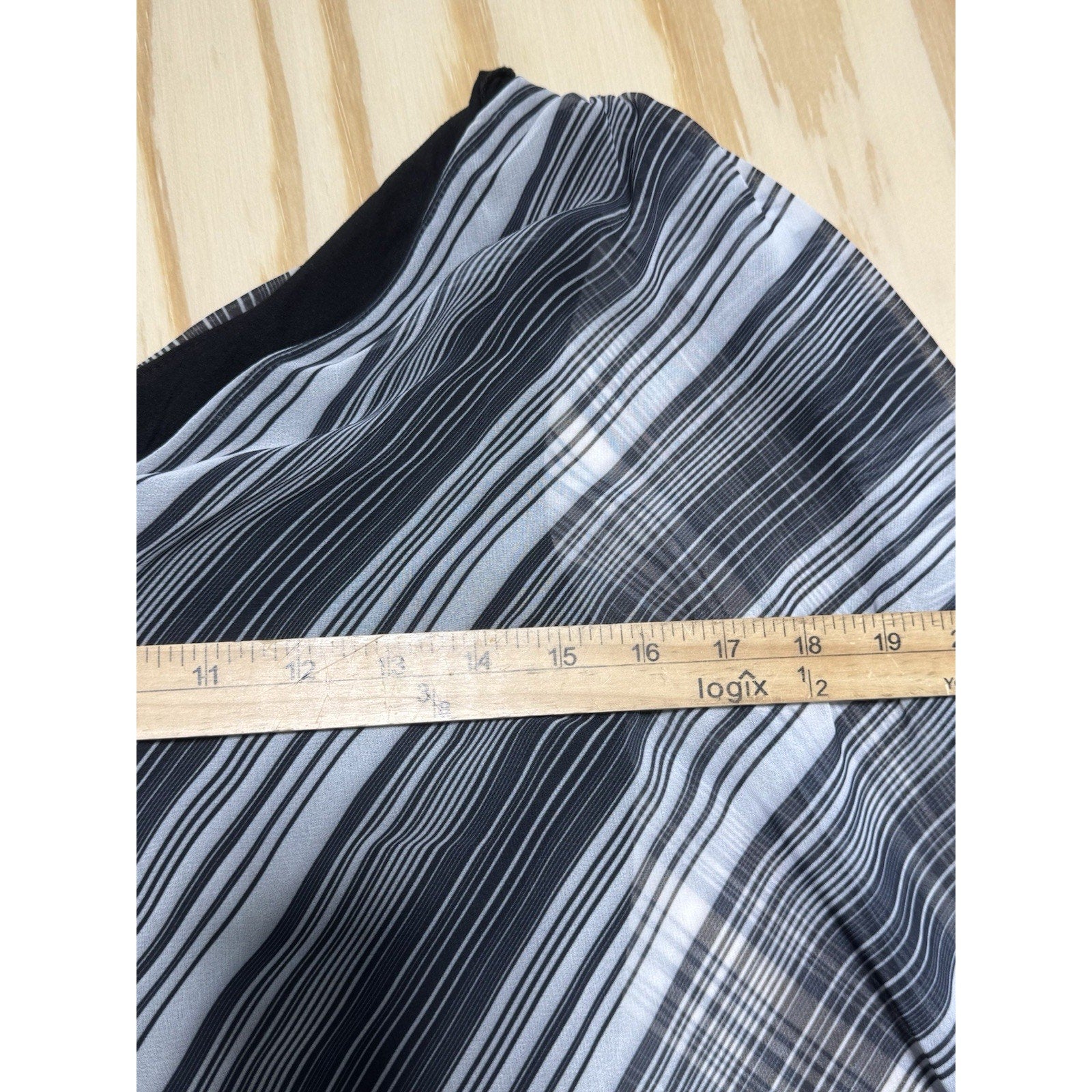 Sweet Pea One Shoulder Top M Black White Stripe Asymmetrical Draped Blouse