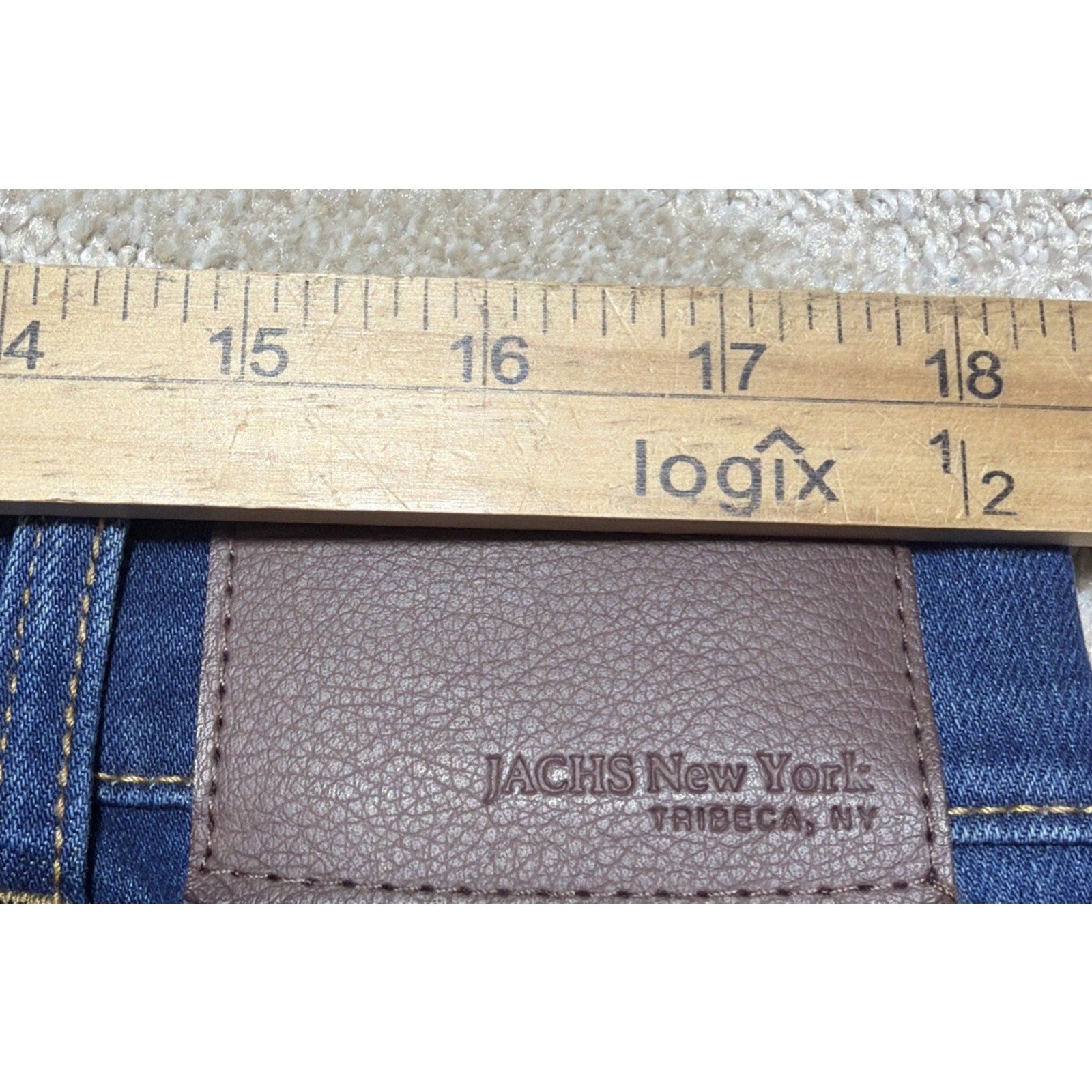 JACHS New York Jeans Men's 38x29 Blue Dark Wash Straight Leg Jeans Actual 37x28