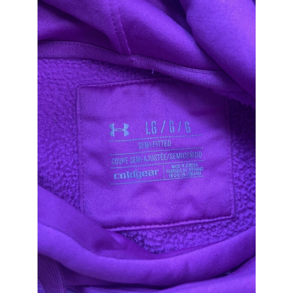 Under Armour Storm Cold Gear Womens Large Semi-Fitted Purple Pullover Hoodie