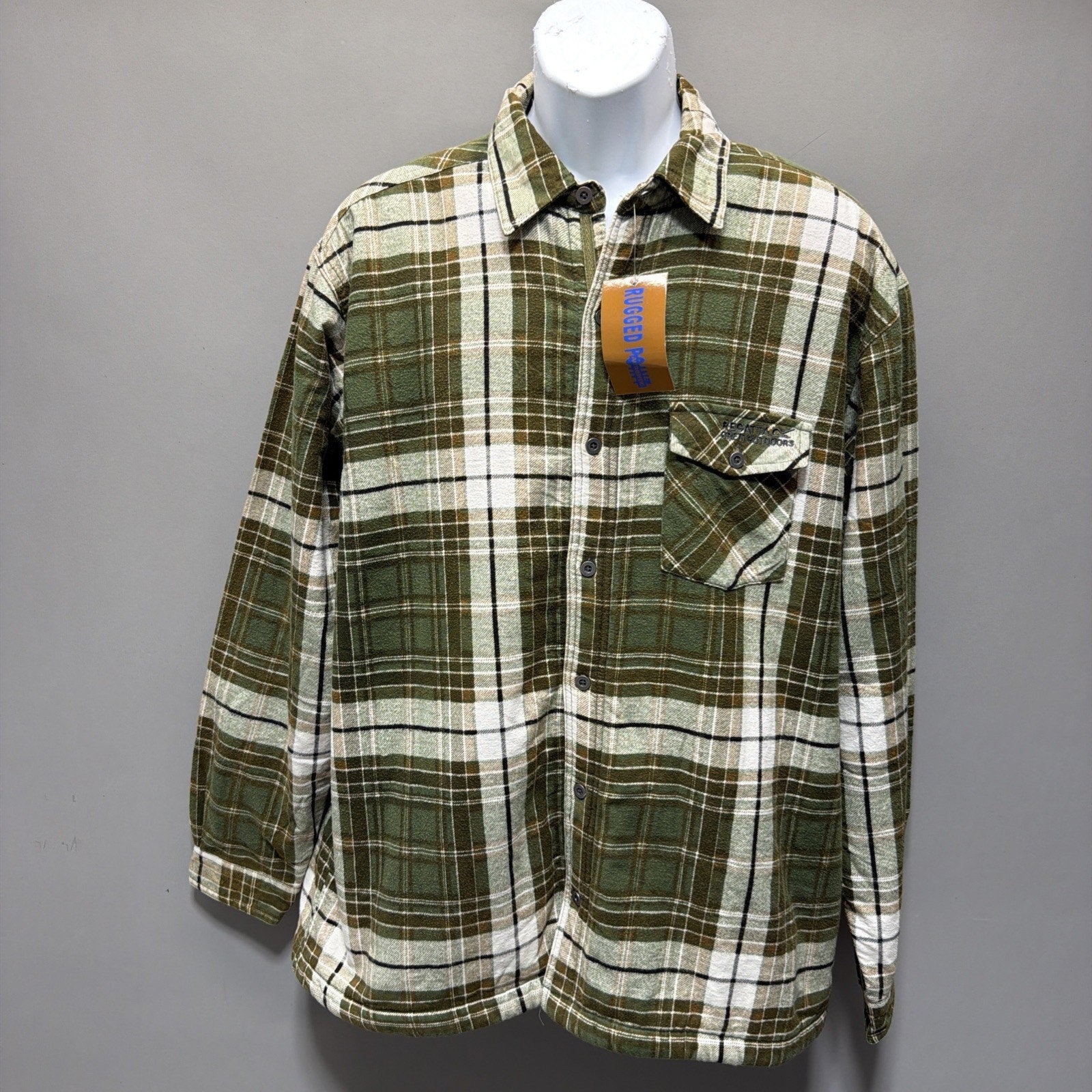 Regatta Outdoors Rugged Point Sherpa Lined Mens LS Button Up Shacket XL NWT
