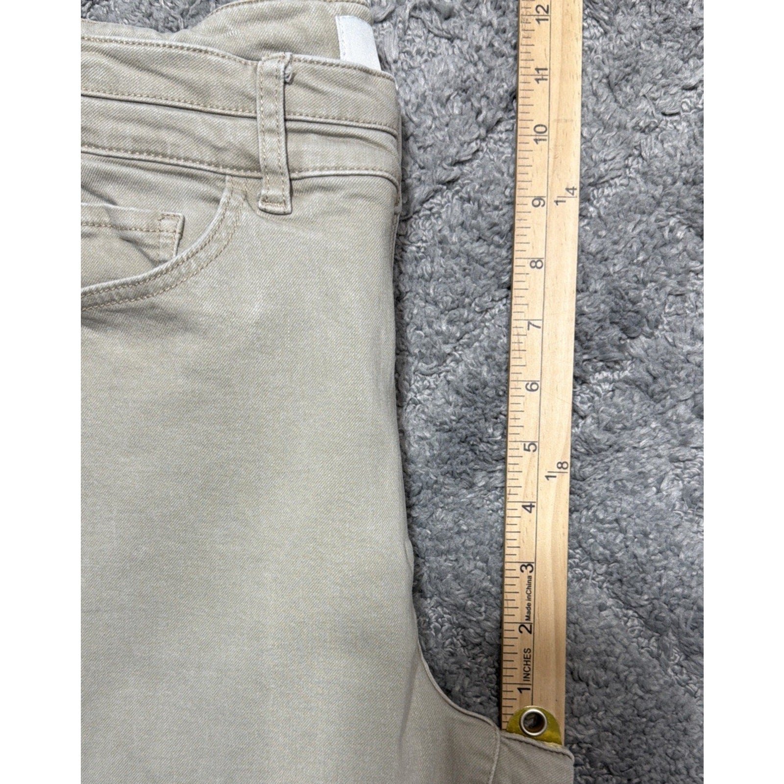 BKE Estilo Flared Khaki Pants Womens 29x29.5 Beige High Rise Med Wash Stretch