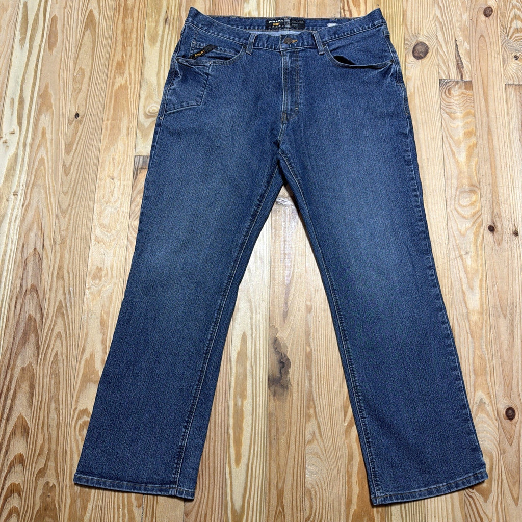 Ariat Rebar M4 Jeans Men’s 38x32 Blue Relaxed Boot Denim Western Workwear