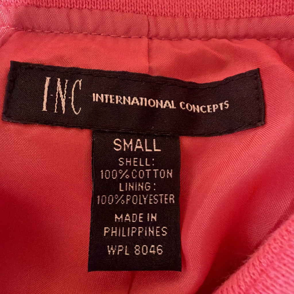 INC international concepts Pink PeaCoat With Sliver Buttons. Zipper Size S