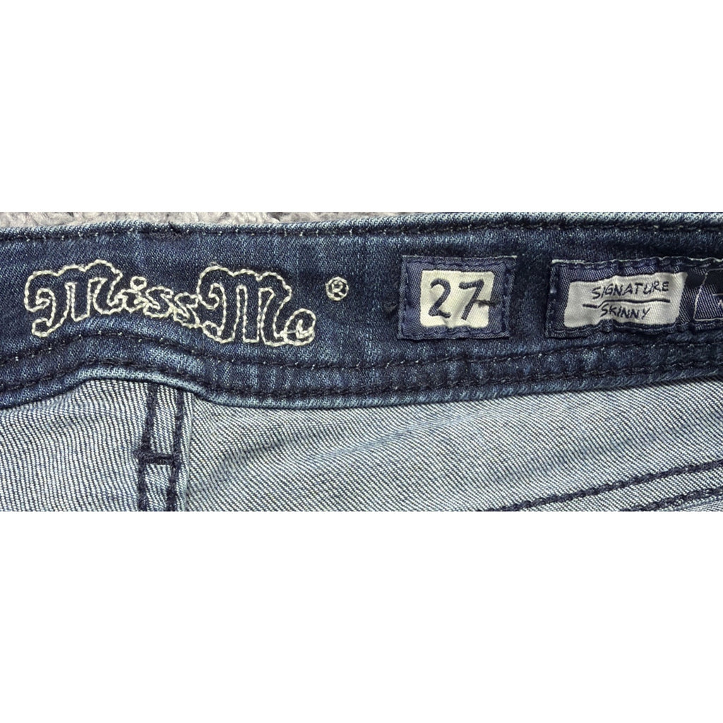 Miss Me Signature Skinny Womens Denim Blue Jeans Size 27 Dark Wash