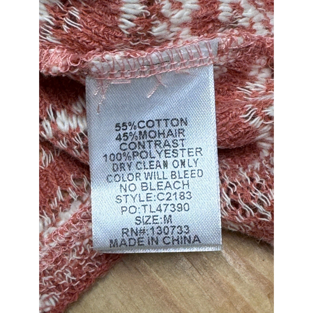 NWT Umgee USA Striped Dusty Rose Cardigan Sweater relaxed Size Medium