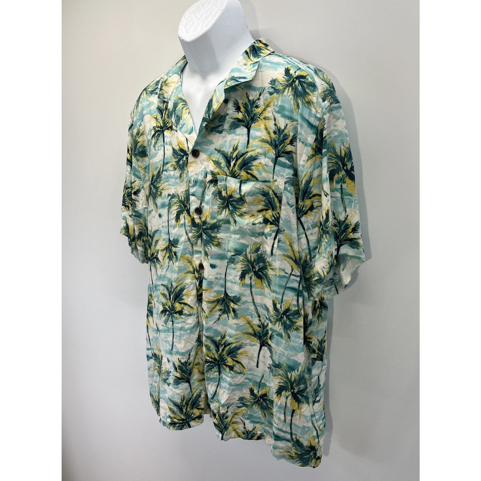 Hawaiian OLD NAVY Shirt Rayon Palm TREES mens NICE XL