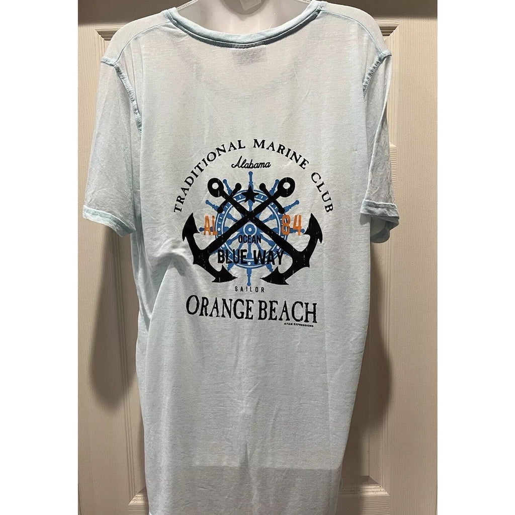 U.S. Vintage Orange Beach Women’s Gray T-Shirt XL Nautical Sea Ocean Marine