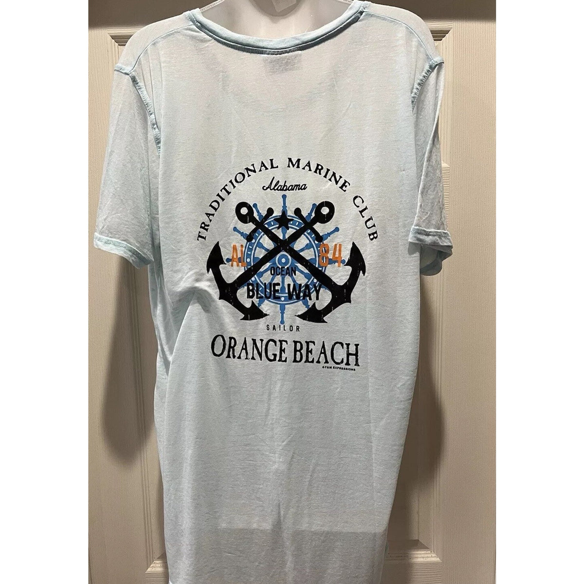 U.S. Vintage Orange Beach Women’s Gray T-Shirt XL Nautical Sea Ocean Marine