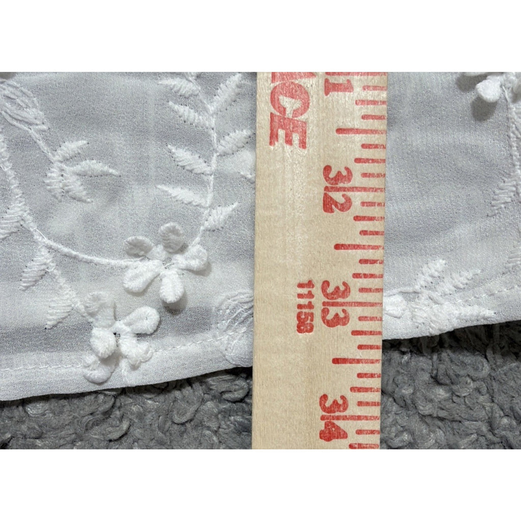 NWT White Micro Floral Embroidered Shift Dress Sz S Bride Bridal Shower Feminine