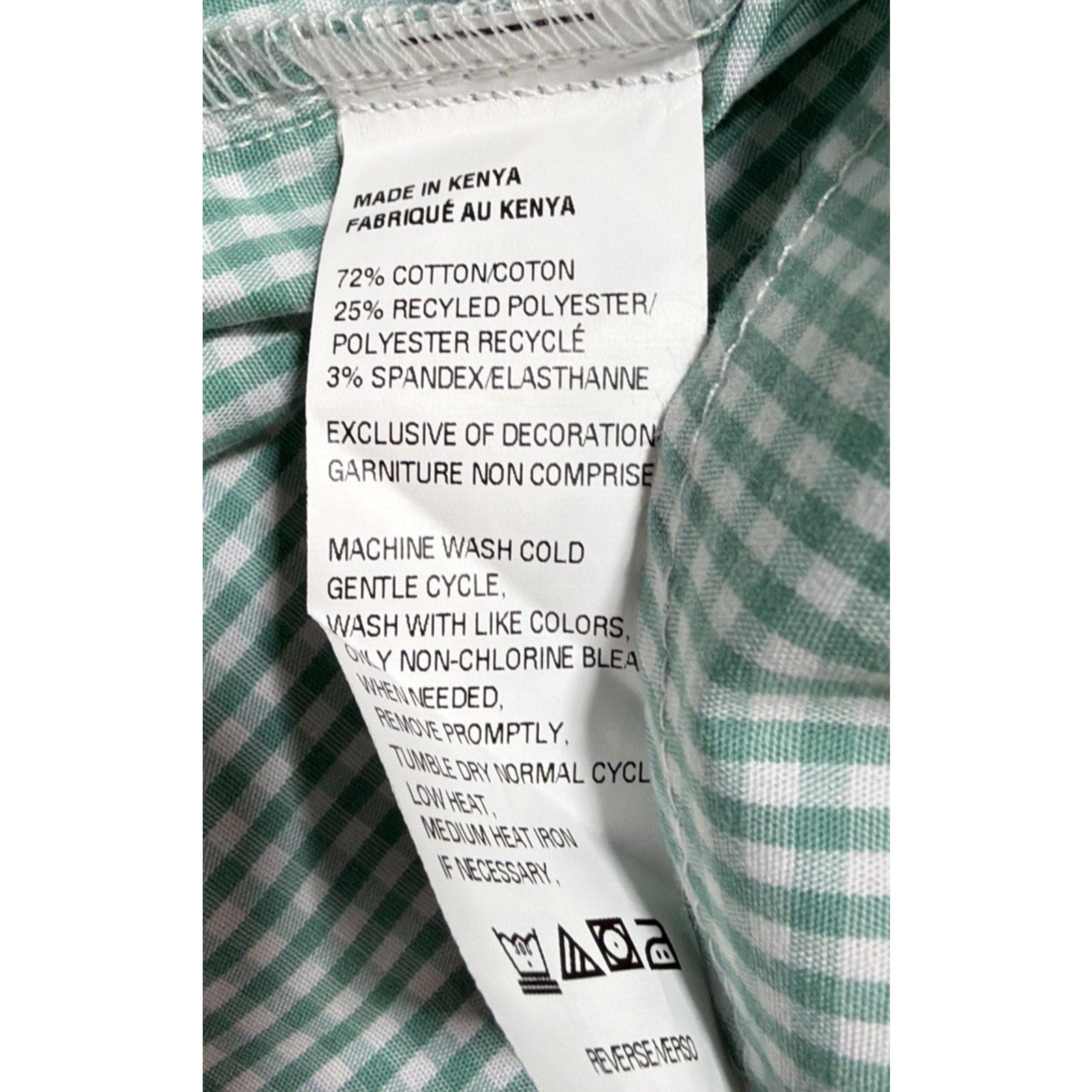 New IZOD Performance Woven Shirt Men's Size 4XB Green Gingham Check Button Down