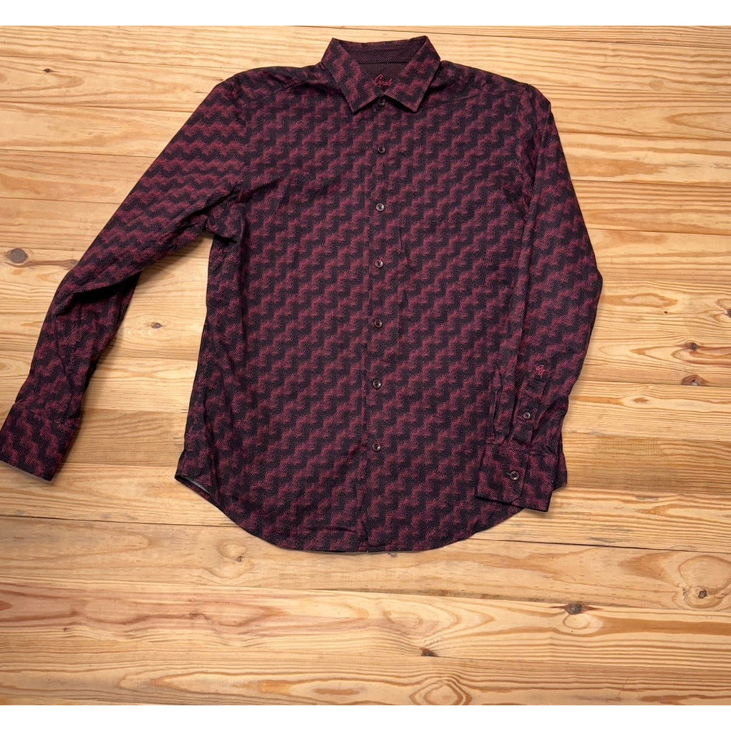 ROBERT GRAHAM Mens SHIRT L CLASSIC FIT Long Sleeves BUTTON FRONT Ruby Diamond
