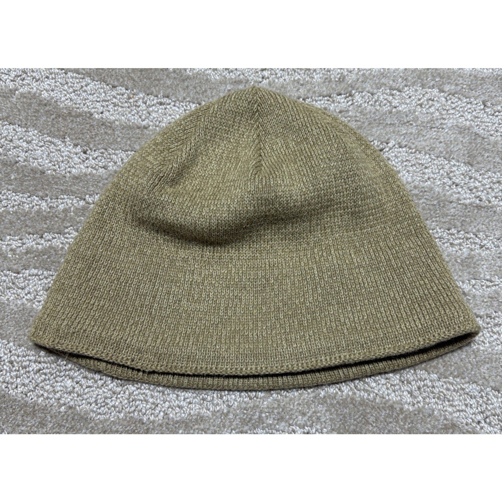 The North Face Hat Beanie Fitted Uni Sex One Size Biege Wool Blend Knit Outdoor