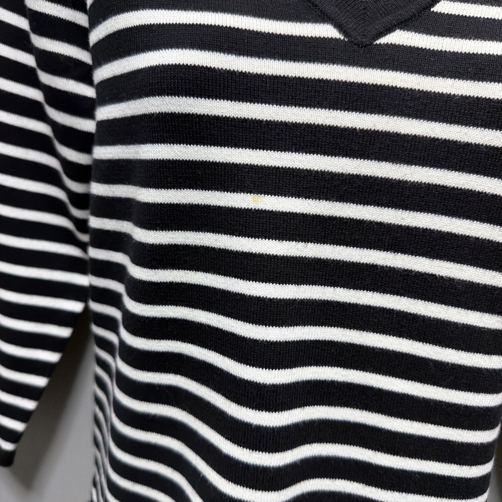 Ralph Lauren RLL Navy blue stripe Sweater V neck pullover Nautical VTG SIZE S
