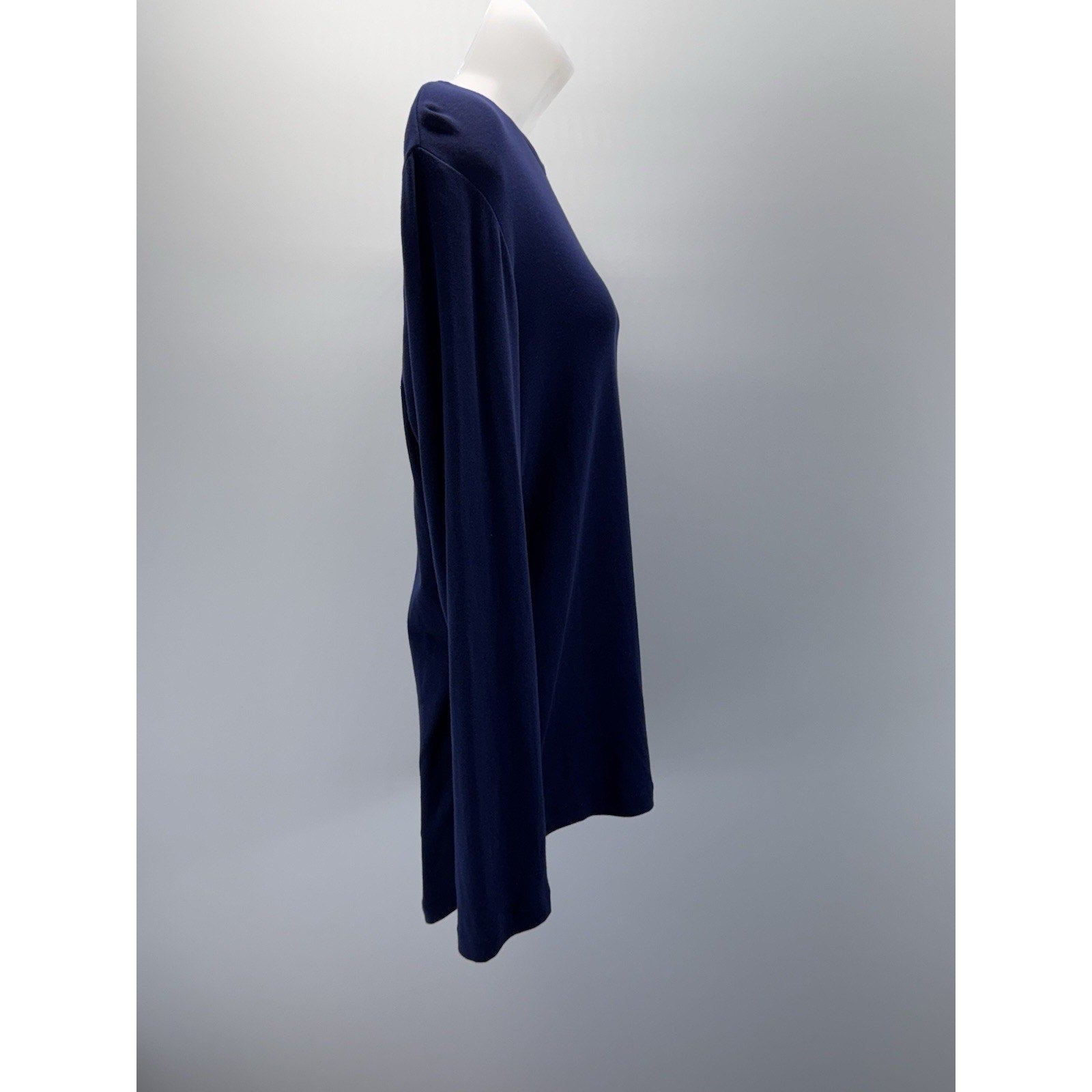 Chico's Navy Blue 100% Cotton Knit Pullover Sweater Women’s Size 2 Large