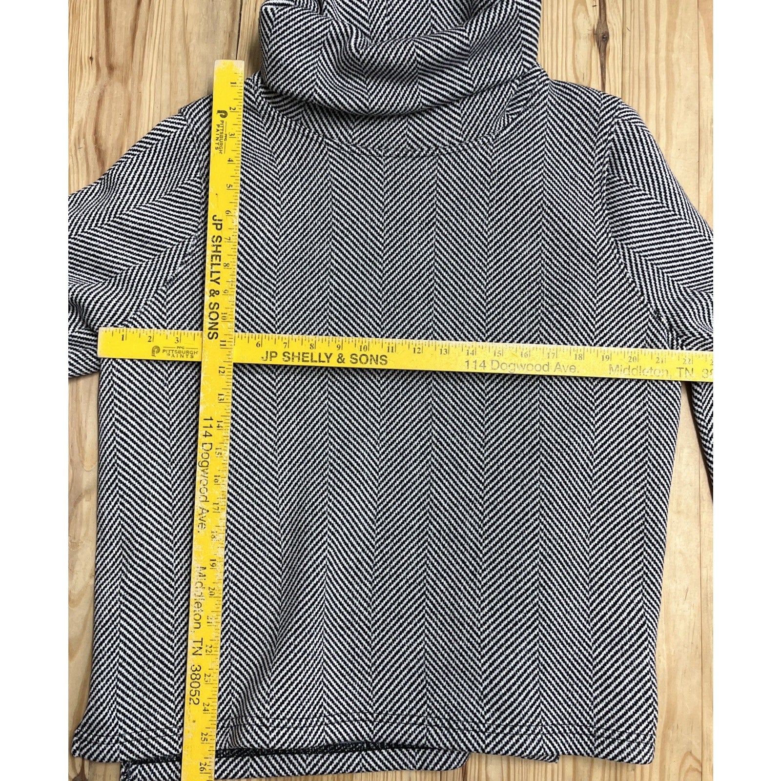 J.Crew Womens Sweatshirt Size 2X Long Sleeve Funnel Neck Herringbone