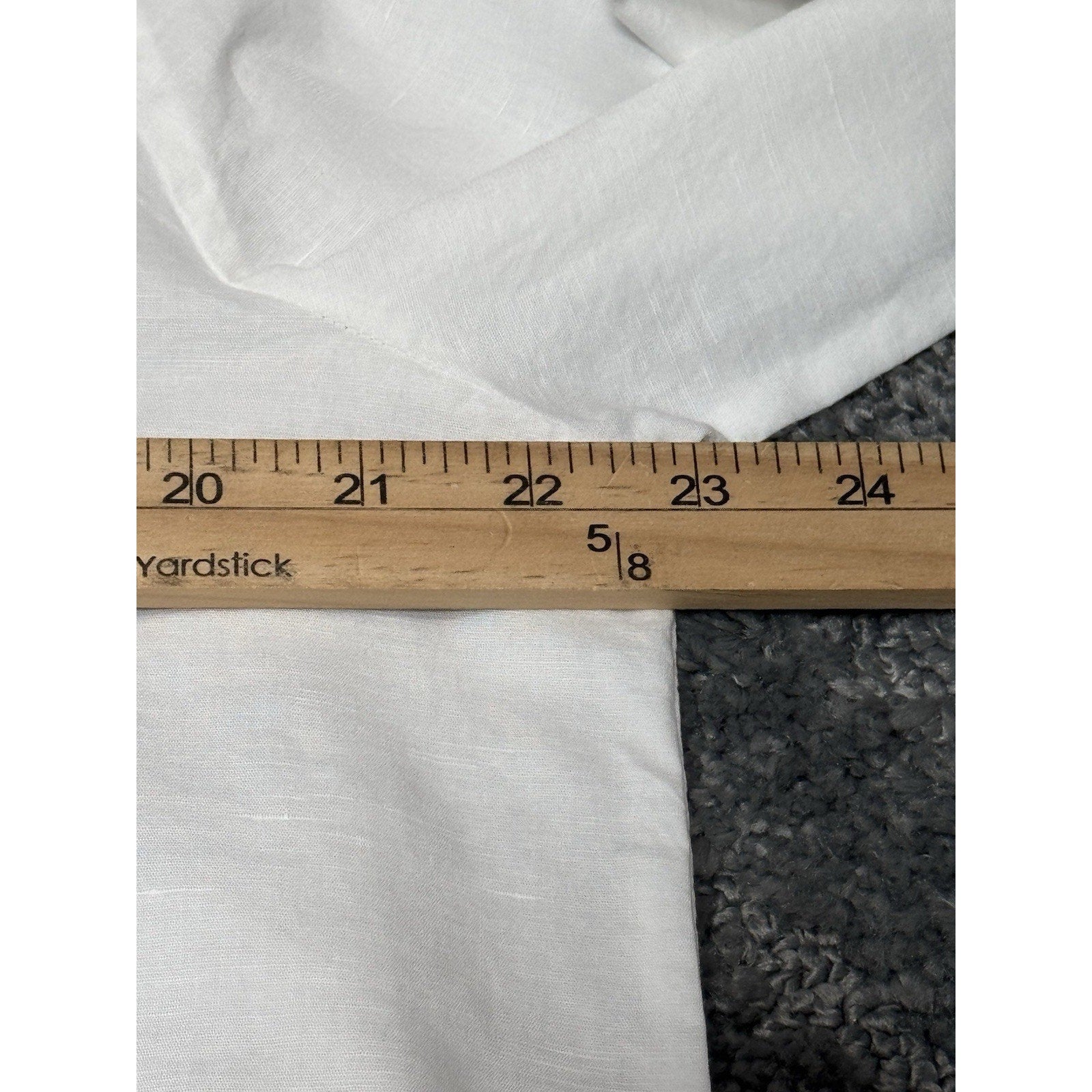 Tea White Gray Embroidered Linen Tunic Top Side Slits Women’s Size X-Large Boho