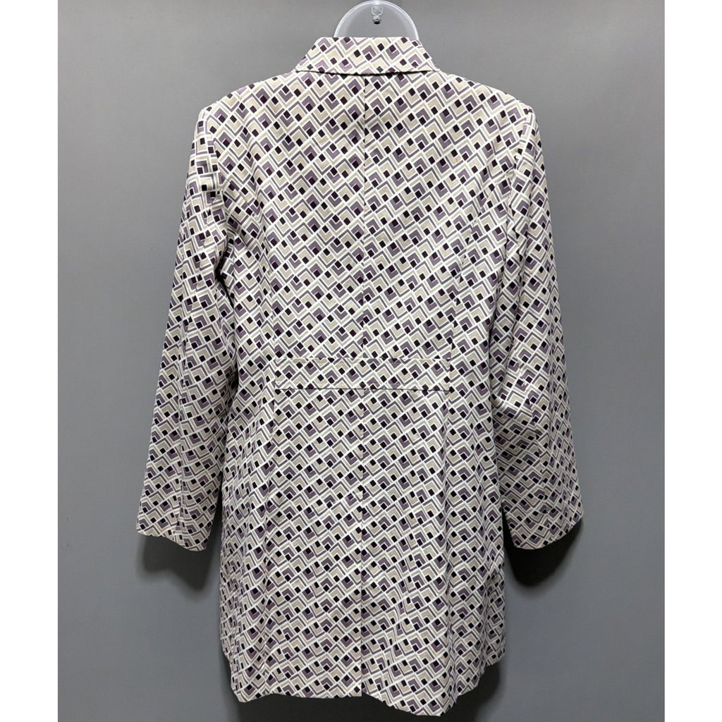Ann Taylor Loft Women's Multicolor Geometric Pattern L/S Career Coat Medium