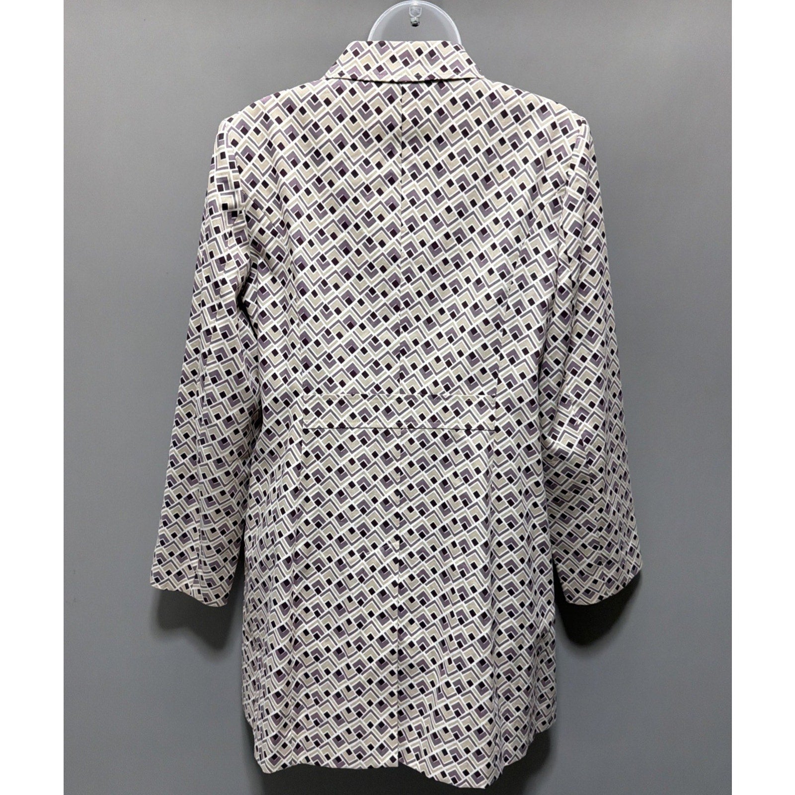 Ann Taylor Loft Women's Multicolor Geometric Pattern L/S Career Coat Medium