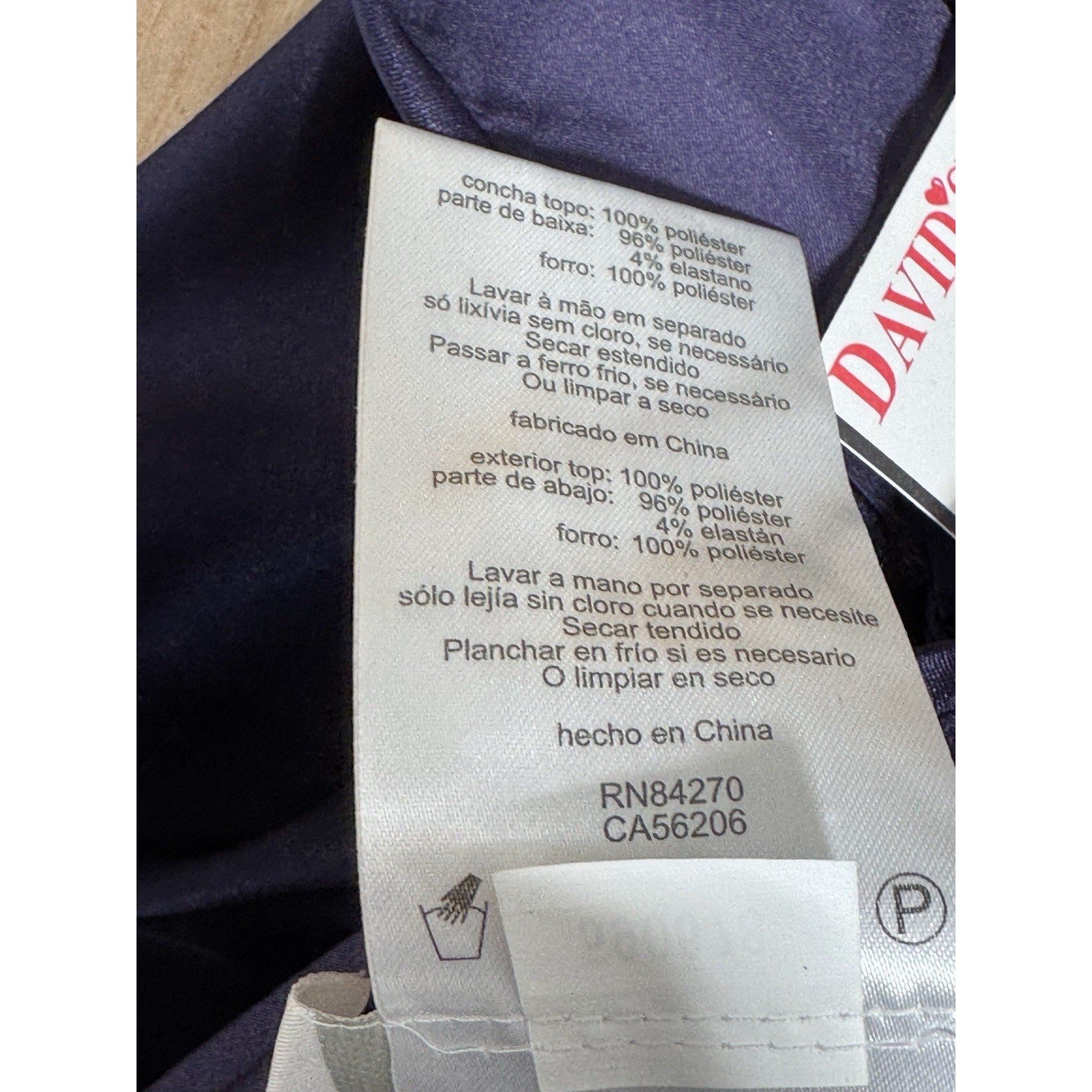 David's Bridal One Shoulder Dress with Cascade Back Lapis Purple Size 10 NWT