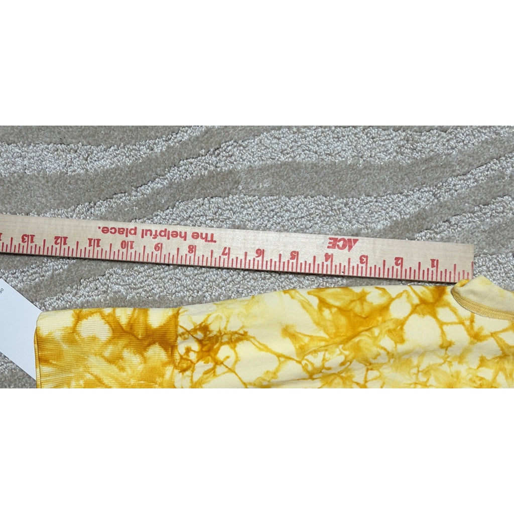 LISM Wear Tie Dye Leggings Women’s Large Yellow Gold High Waist Yoga Pants NWT
