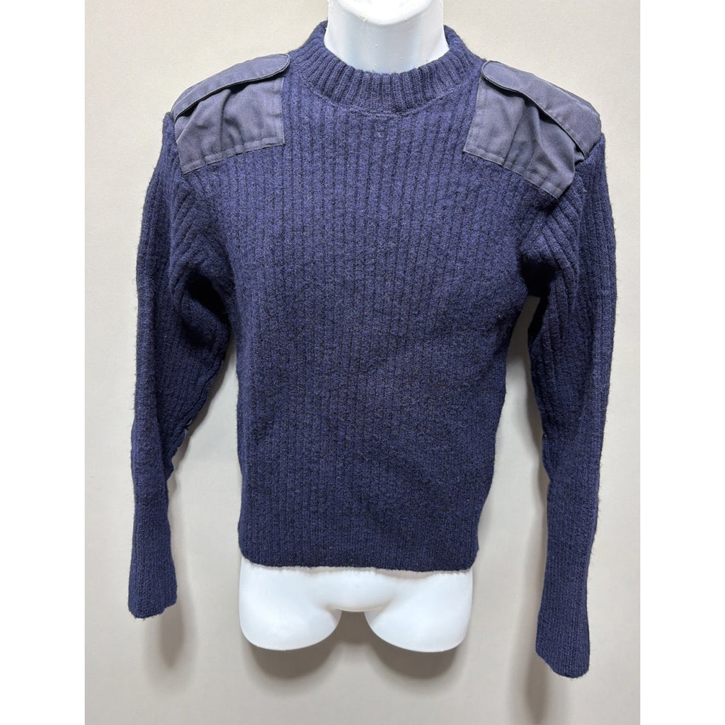 The Marine Shop Size 44 S USMC 100% Pure New Wool Sweater Made In England Blue