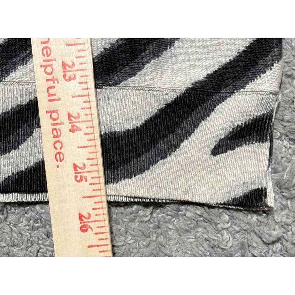 Michael Kors Zebra Print Silk Blend Dolman Sleeve Sweater Top Womens M Oversized