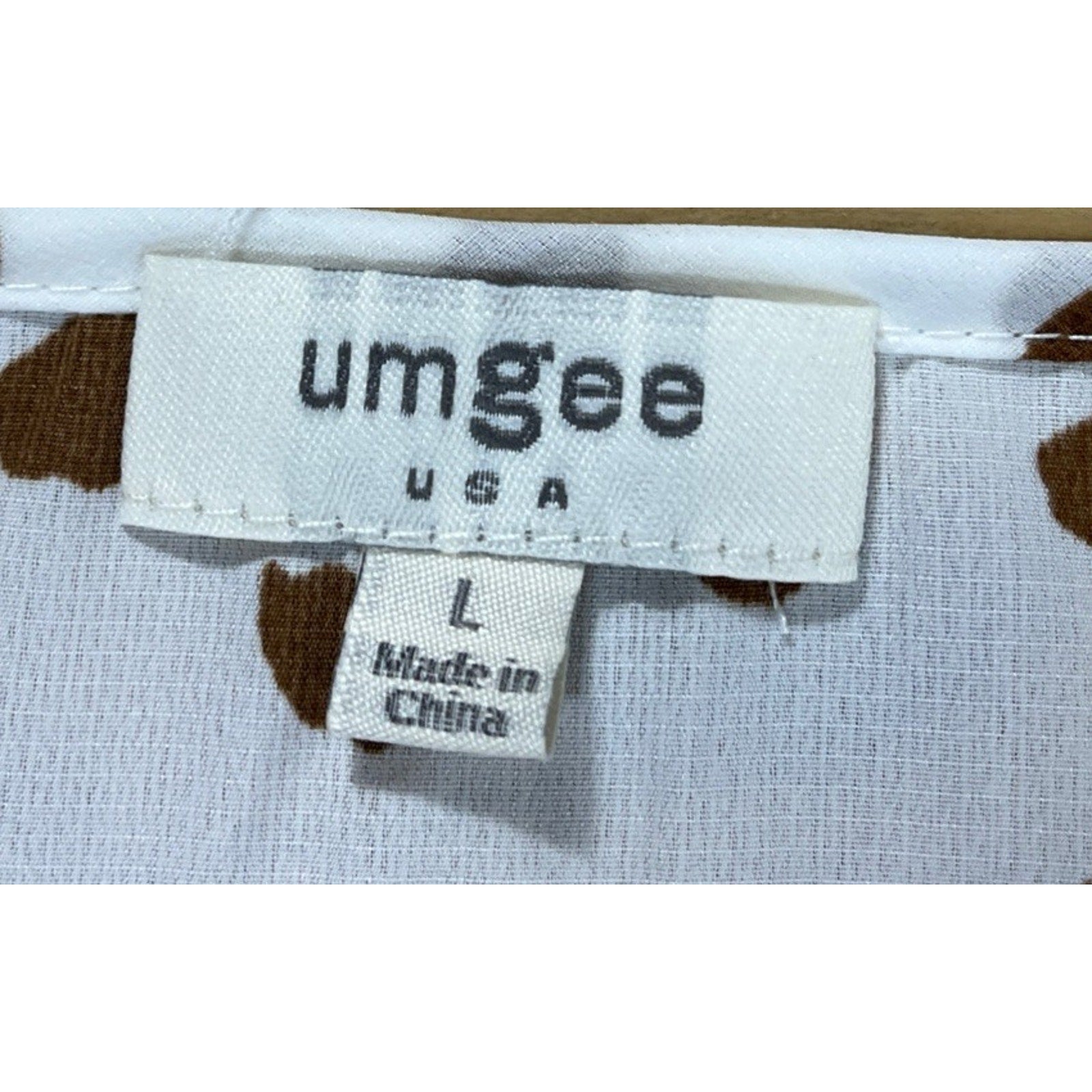 Umgee Dalmatian Print Crossbody Blouse Size Large