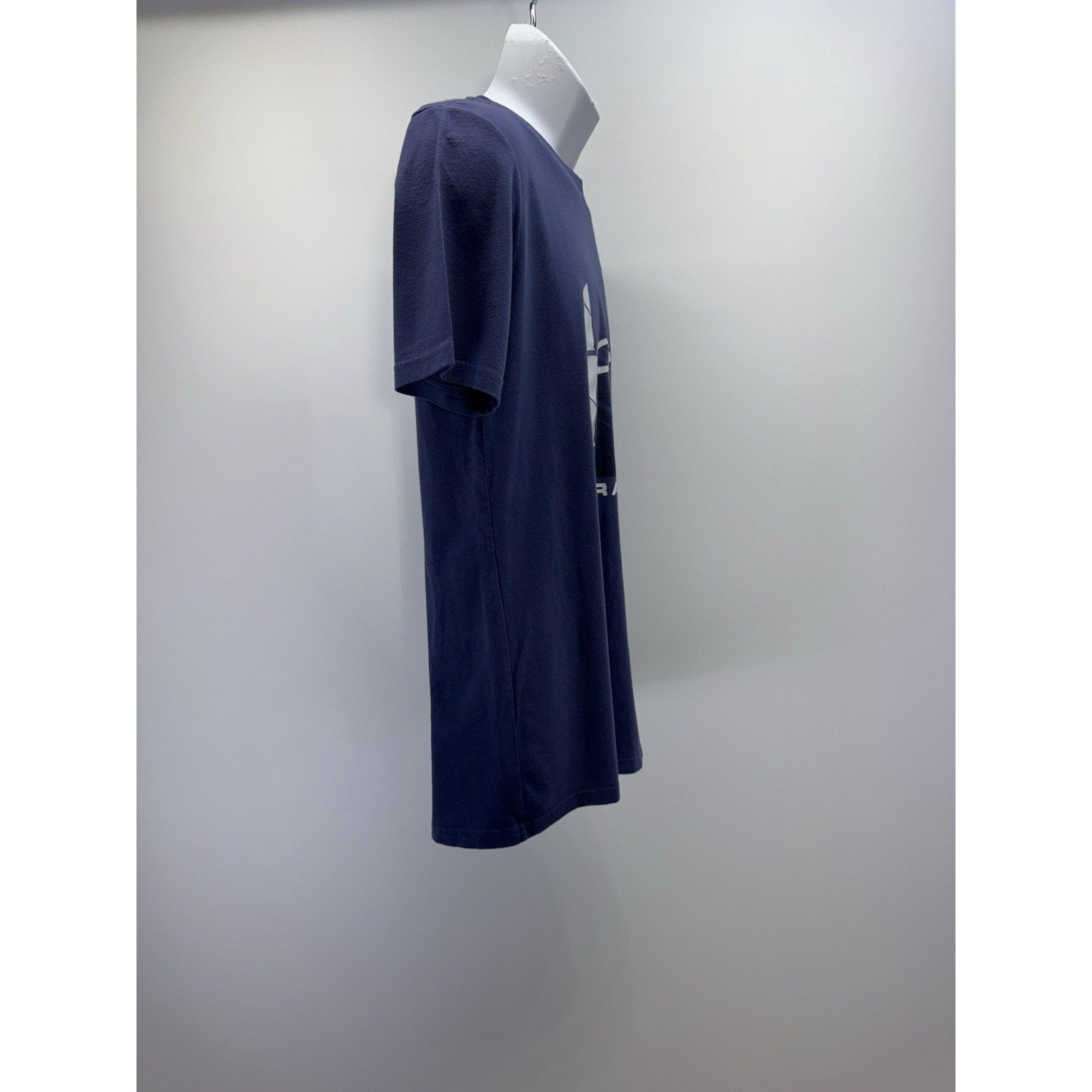 Under Armour Heatgear Blue Cotton T -Shirt White Logo Men’s Size Medium