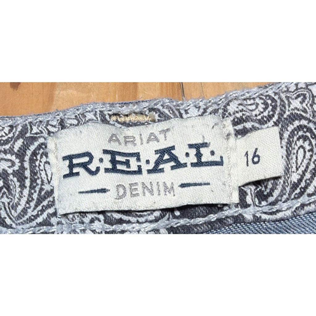 ARIAT Jeans 16 R.E.A.L. Mid Rise Stretch Whipstitch Boot Rainstorm Women’s 27x31