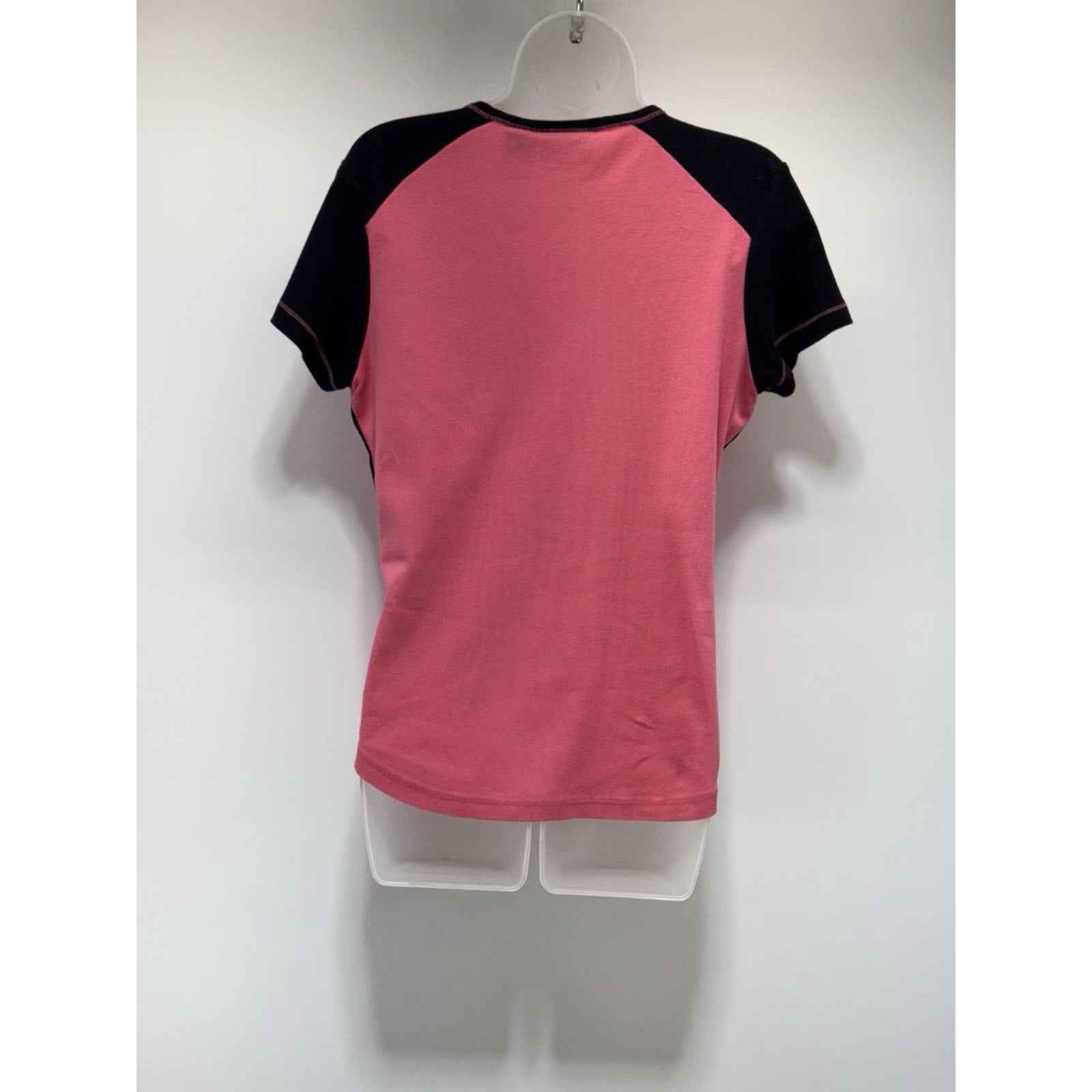 Harley Davidson T-Shirt Pink Black Rhinestones Logo Women’s Size XL